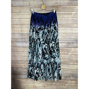 Bebe Size 2 Skirt Side Slits Boho Pleated Side Zip Lined Shorts Ombré Floral
